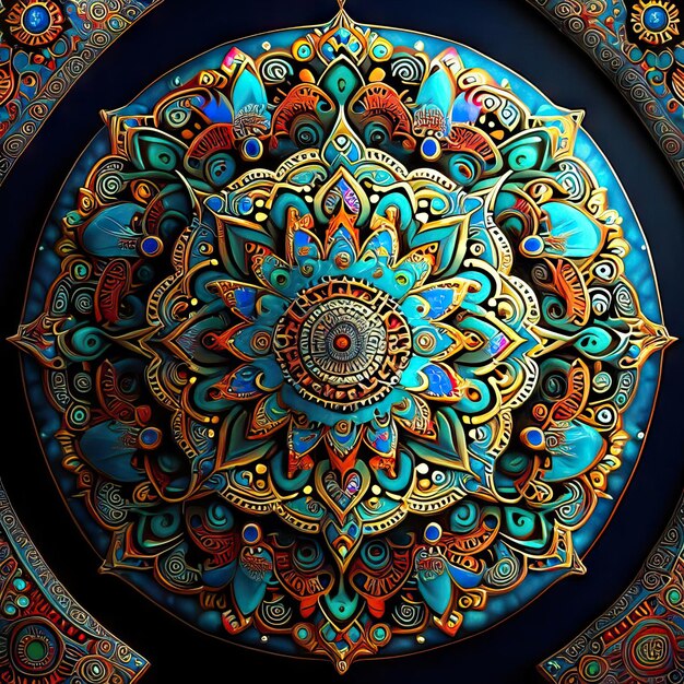 Foto mandala gekleurd ontwerp