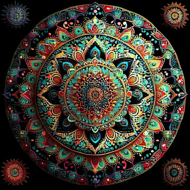 Foto mandala gekleurd ontwerp