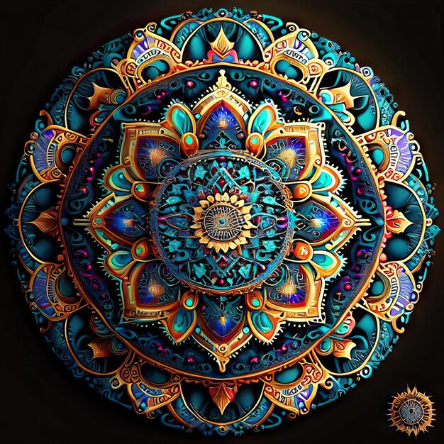 Foto mandala gekleurd ontwerp