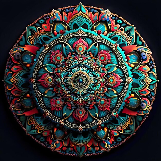 Foto mandala gekleurd ontwerp