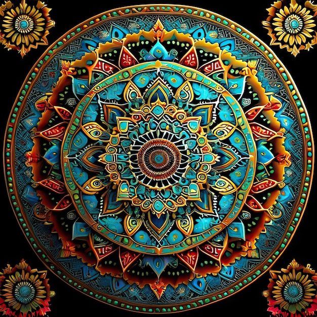 Mandala gekleurde ontwerpillustratie