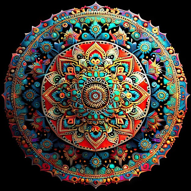 Mandala gekleurde ontwerpillustratie