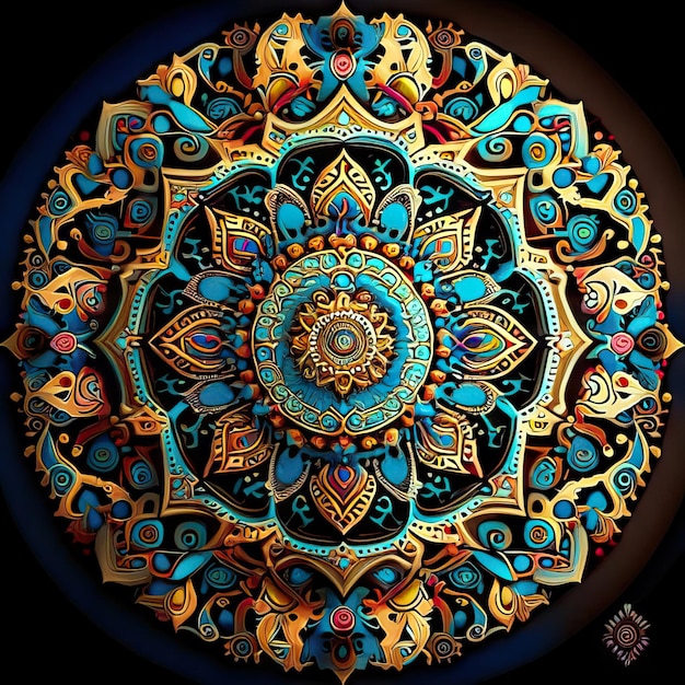 Mandala gekleurde ontwerpillustratie