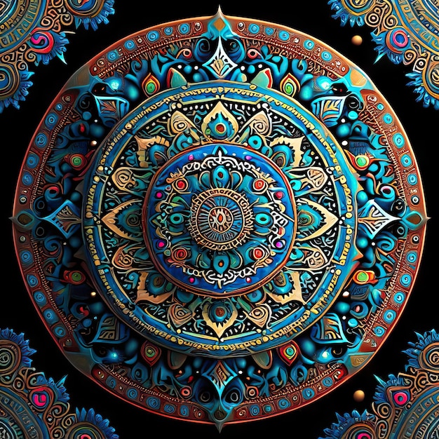 Mandala gekleurde ontwerpillustratie