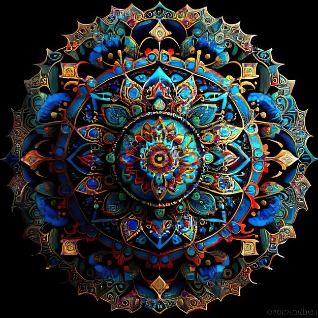Mandala gekleurde ontwerpillustratie