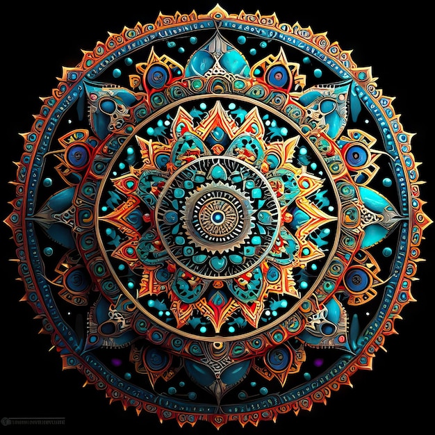 Mandala gekleurde ontwerpillustratie