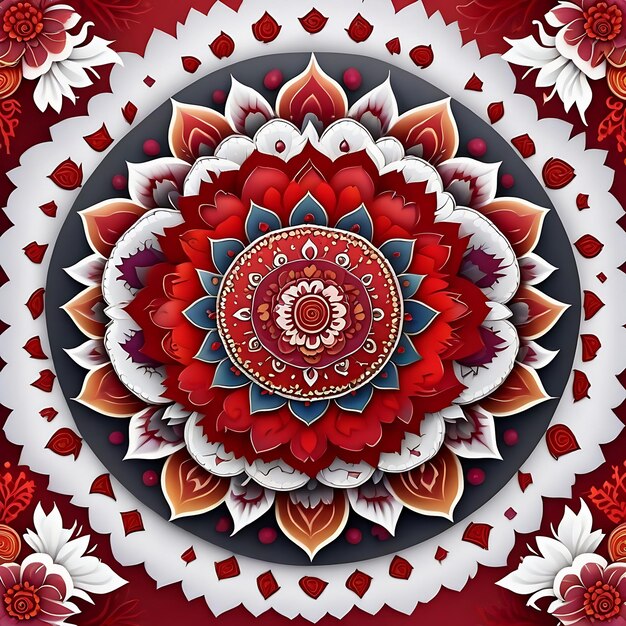 Mandala kunst abstracte ornament illustratie ontwerp decoratie met witte achtergrond generatieve ai