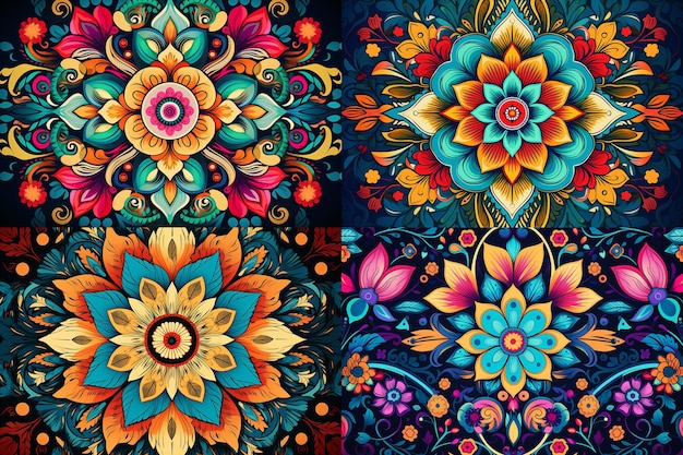 Mandala-kunst Een kleurrijk geometrisch patroon met een sierdetail I