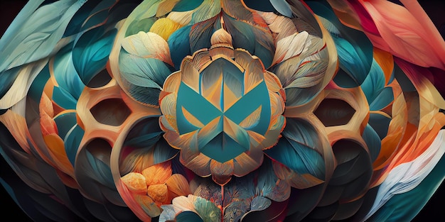 Mandala kunstwerk kleurrijke patroon achtergrond. Digitale illustratie