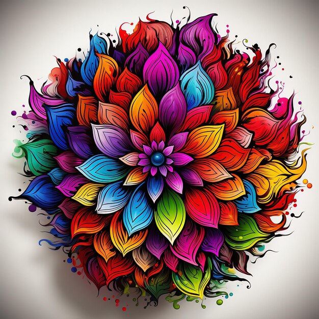 Foto mandala-ontwerpconcept een prachtige illustratie voor rangoli