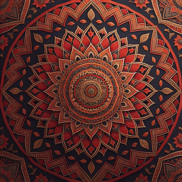 Mandala-patroon Vintage decoratieve elementen met de hand getekende oosterse achtergrond ai generatief