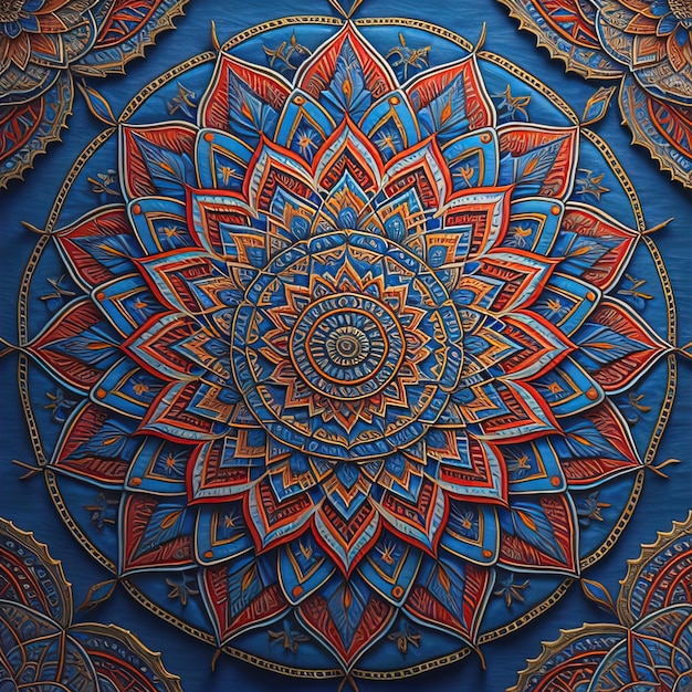 Mandala-patroon Vintage decoratieve elementen met de hand getekende oosterse achtergrond ai generatief