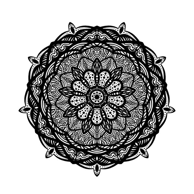 Mandala pattern design with hand drawn mandala Oriental pattern Concept relax and meditation