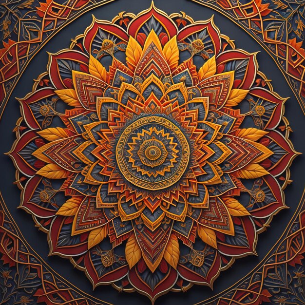 Foto mandala modello elementi decorativi vintage sfondo orientale disegnato a mano ai generativo