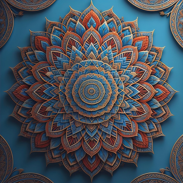 Mandala pattern Vintage decorative elements Hand drawn oriental background ai generative