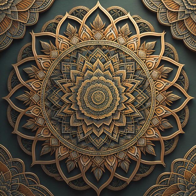 Mandala pattern Vintage decorative elements Hand drawn oriental background ai generative