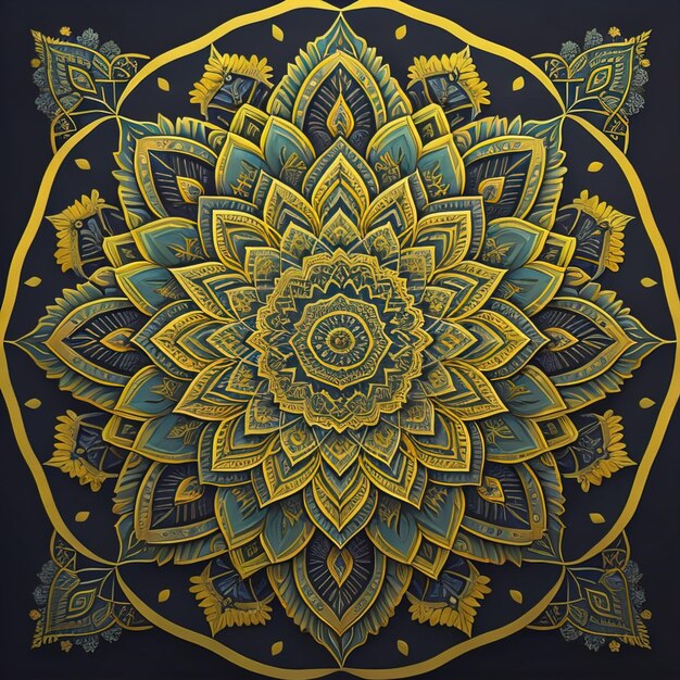 Mandala pattern Vintage decorative elements Hand drawn oriental background ai generative
