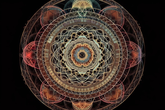 Mandala of sacred geometry representing the unity and balance of all things