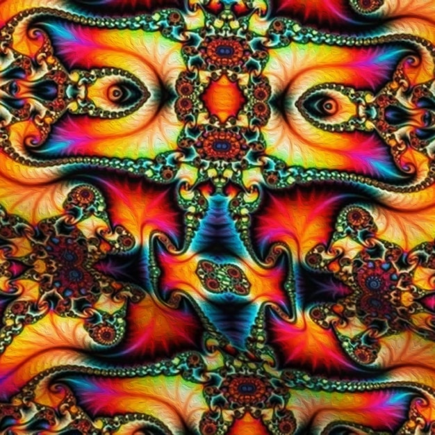Mandala seamless pattern mandala fantasy medallion Psychedelic carnival poster