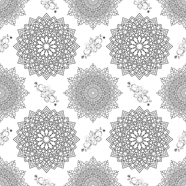 Photo mandala seamless pattern