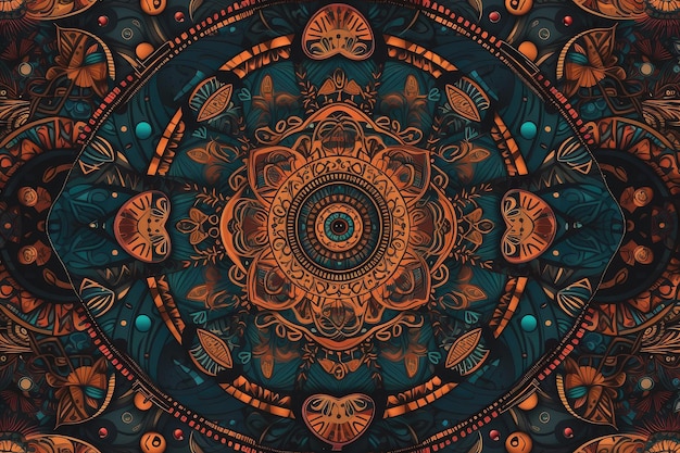 Mandala wallpaper with repeating geometric patterns and colors