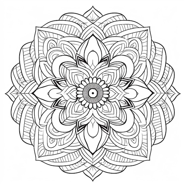 A mandala with a flower design on it.