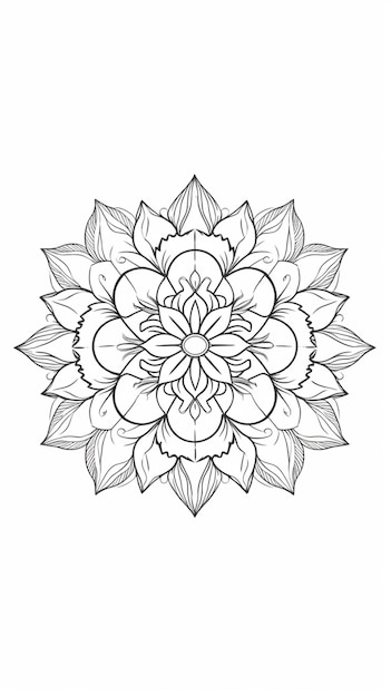 A mandala with a flower pattern on it.