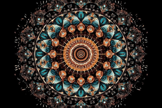 mandala with intricate fractal patterns and geometric shapes