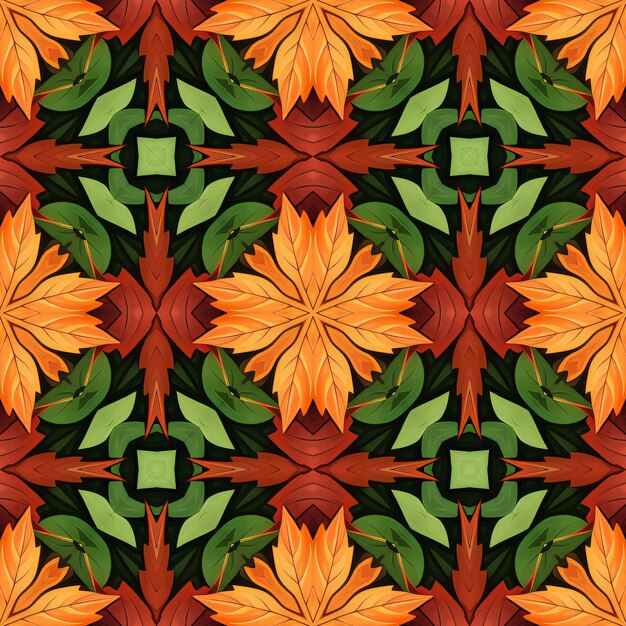 Mandalas background Orange green Petal