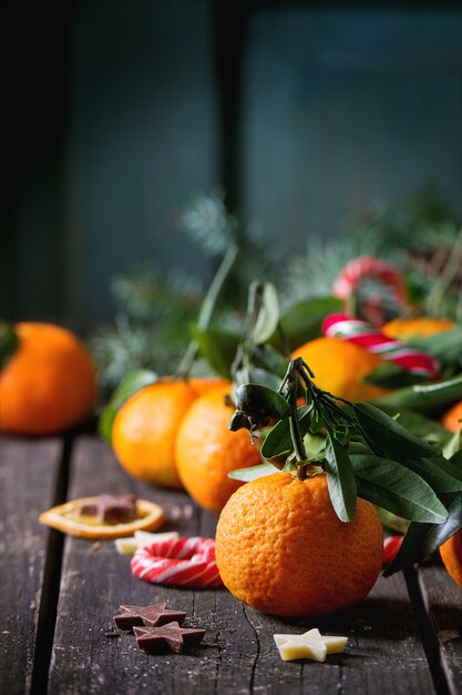 Mandarijnen in kerstdecor