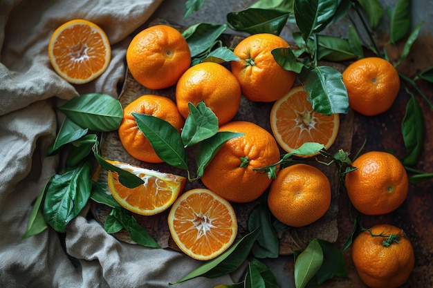 Mandarin Orange Green Background