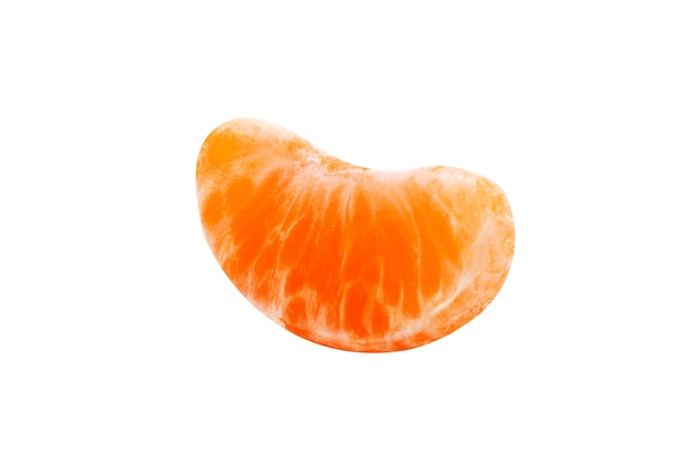 Mandarin slice isolated on white background