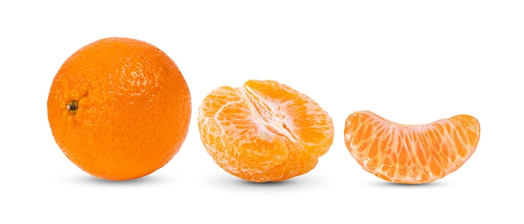 Photo mandarin, tangerine citrus fruit isolated on white