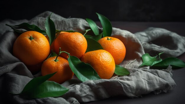 Photo mandarins background illustration ai generativexa