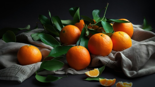 Photo mandarins background illustration ai generativexa