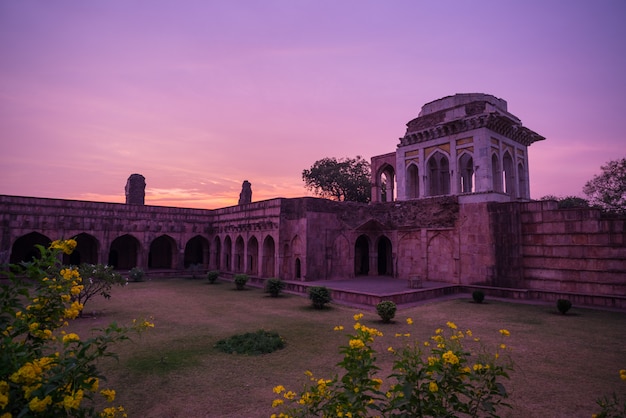 Mandu India, afghan ruins of islam kingdom, mosque monument and muslim tomb