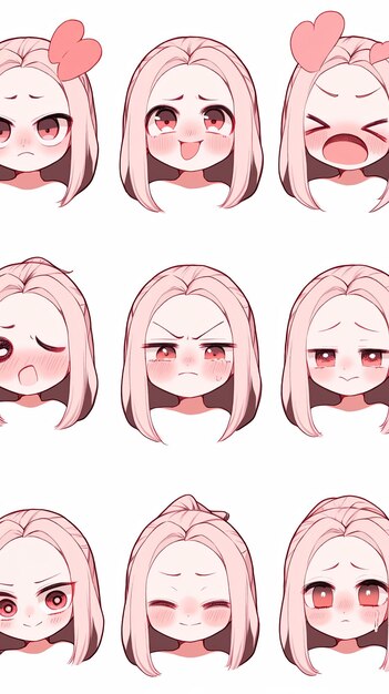 manga cute emoticon set