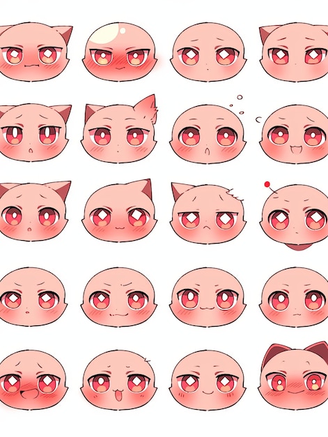 manga cute emoticon set