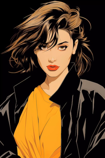 Manga Pop Sensation Comics Girl Portrait in Pop Art and Manga Style Illustration AI Generated