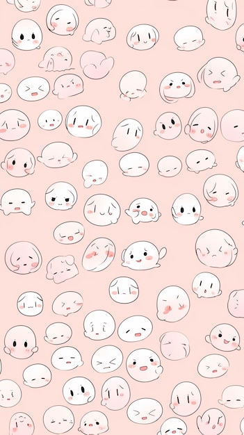 manga schattige emoticons set