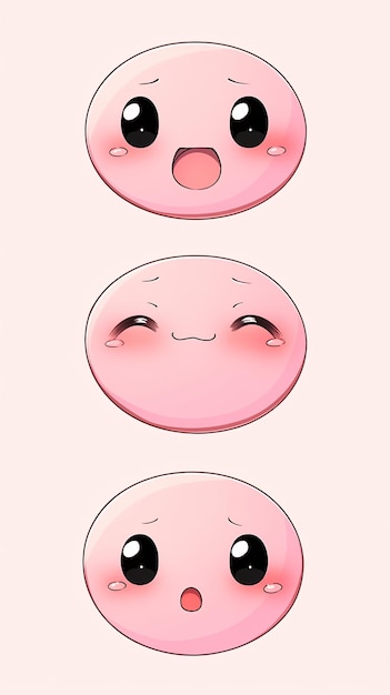 manga schattige emoticons set