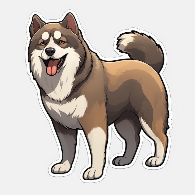 Manga Style Husky Dog Sticker With Toonami Vibe