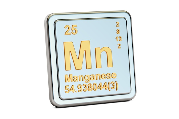 Photo manganese mn chemical element sign 3d rendering