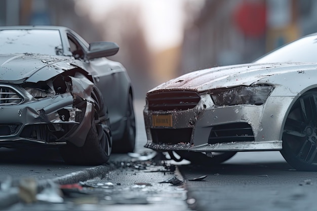 Mangled Cars in a Dramatic Urban Collision