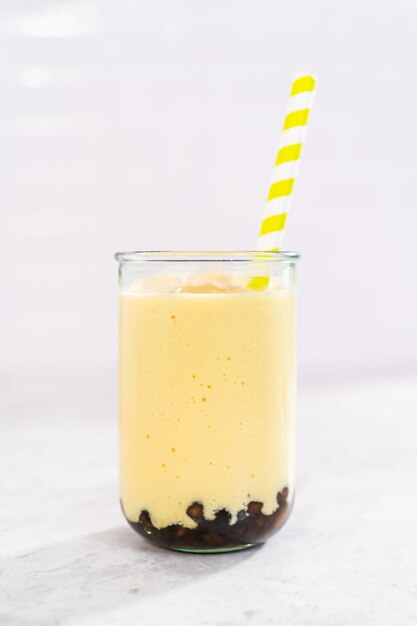 Mango boba smoothie