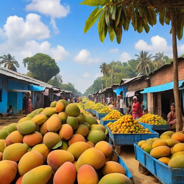 Foto mango eten in het dorp