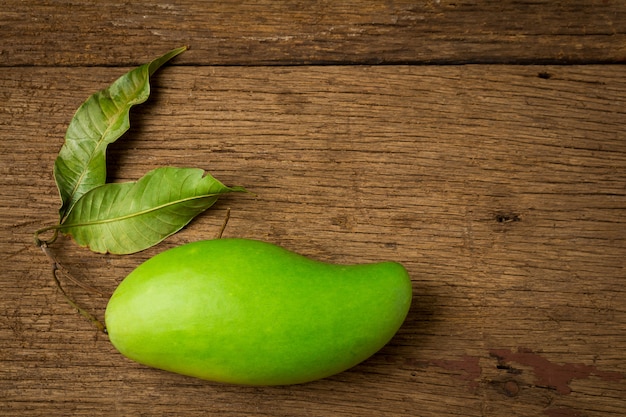 Mango green on old  wood