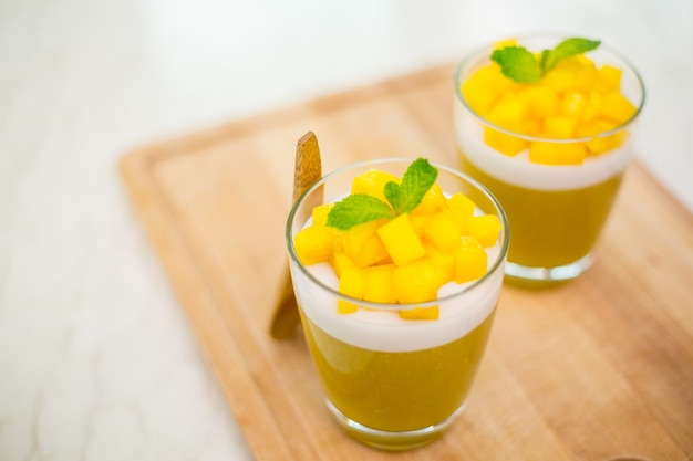 Mango Jelly dessert fruit ,tropical food.