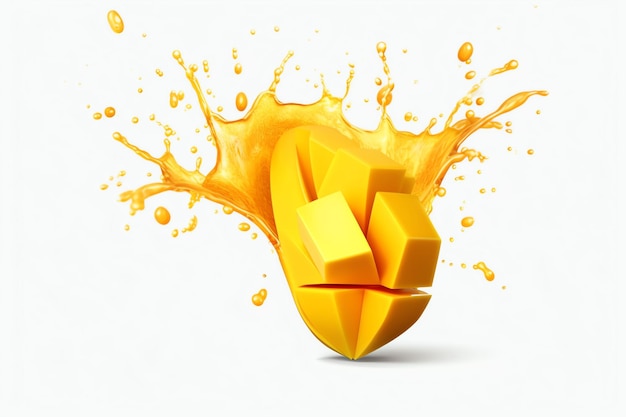 mango juice splash white background details