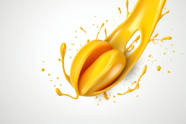 mango juice splash white background details